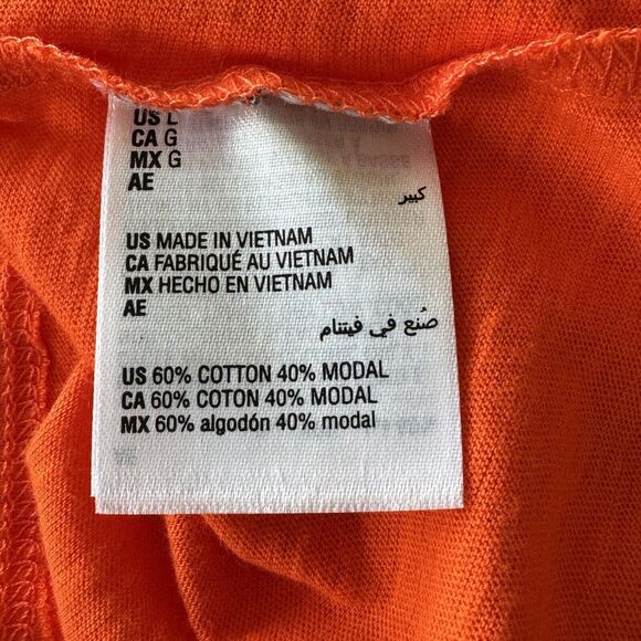 Style & Co Large Polo Top Short Sleeves Button Neck Lightweight Collared Orange - Picture 8 of 9